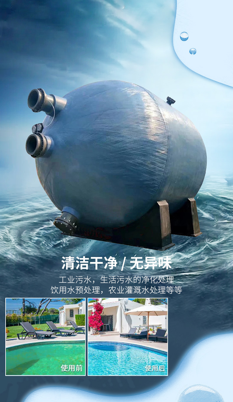 SW大型玻璃纤维单层卧式砂缸过滤器(图7)